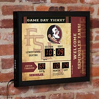 Florida State Seminoles 15" x 19" Bluetooth Scoreboard Wall Clock