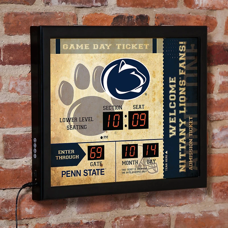 Penn State Nittany Lions 15" x 19" Bluetooth Scoreboard Wall Clock