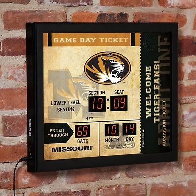 Missouri Tigers 15" x 19" Bluetooth Scoreboard Wall Clock