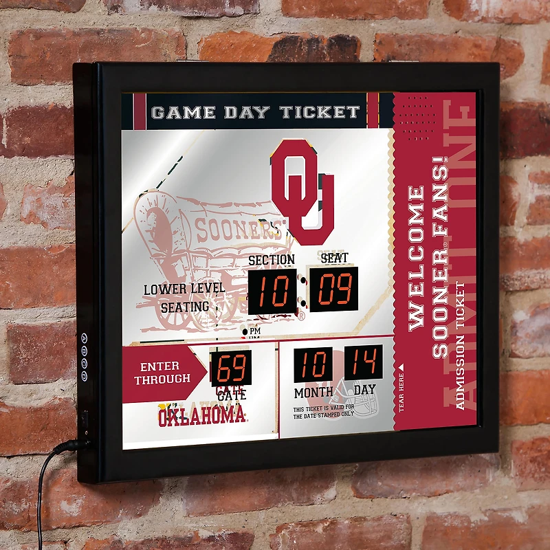Oklahoma Sooners 15" x 19" Bluetooth Scoreboard Wall Clock