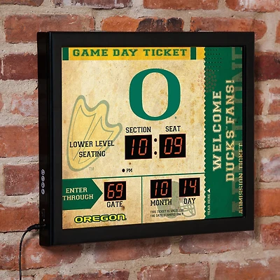 Oregon Ducks 15" x 19" Bluetooth Scoreboard Wall Clock