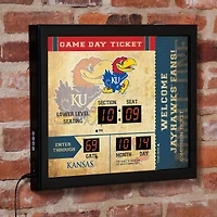 Kansas Jayhawks 15" x 19" Bluetooth Scoreboard Wall Clock