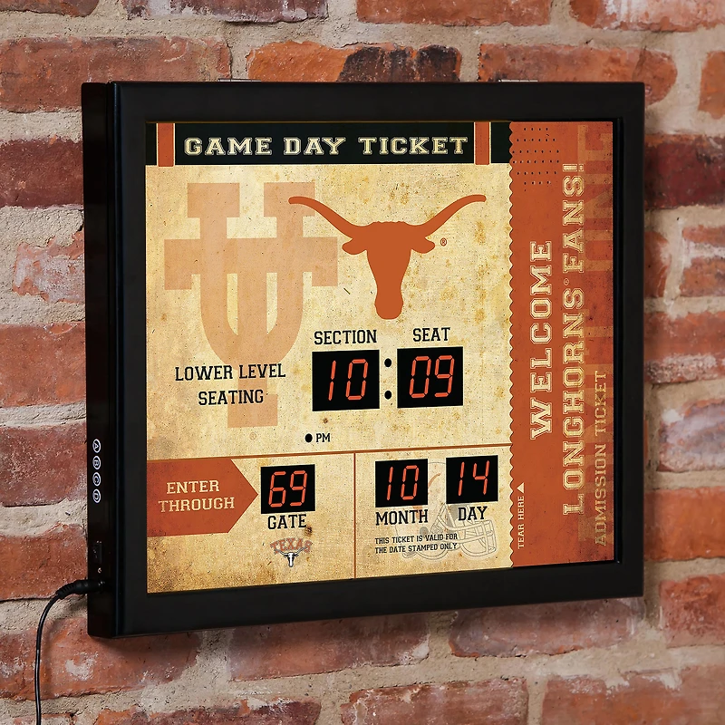 Texas Longhorns 15" x 19" Bluetooth Scoreboard Wall Clock