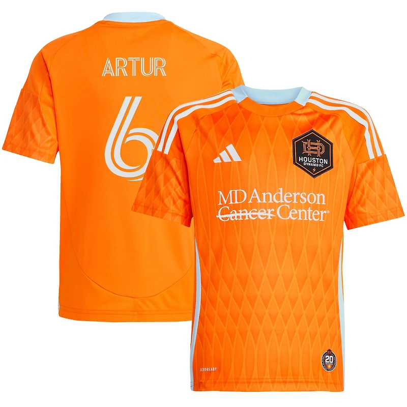 Youth adidas Artur Orange Houston Dynamo FC 2025 Season 20 Replica Player Jersey