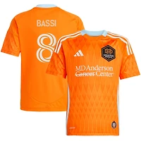 Youth adidas Amine Bassi Orange Houston Dynamo FC 2025 Season 20 Replica Player Jersey