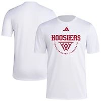 Men's adidas White Indiana Hoosiers Basketball Practice Net Arch Pregame T-Shirt