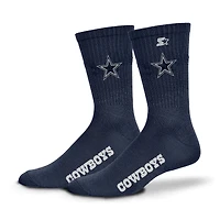 Unisex Starter  Navy Dallas Cowboys Satin Crew Socks