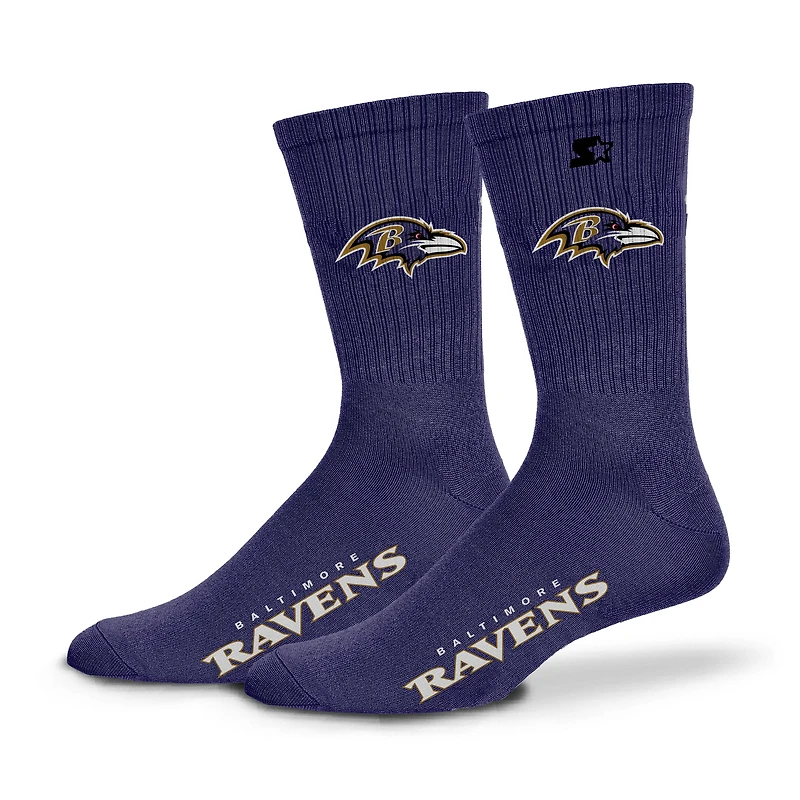Unisex Starter Purple Baltimore Ravens Satin Crew Socks