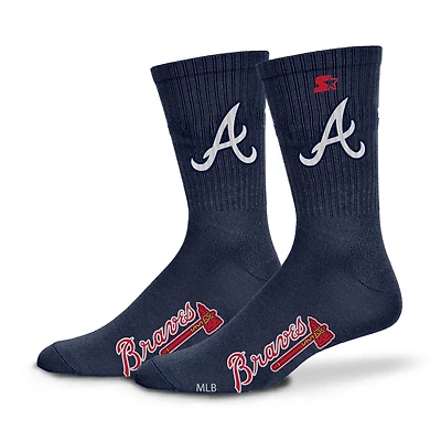 Unisex Starter  Navy Atlanta Braves Satin Crew Socks