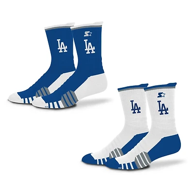 Unisex Starter  Royal/White Los Angeles Dodgers Breakaway Crew Sock 2 Pack