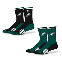 Unisex Starter  Black/Midnight Green Philadelphia Eagles Breakaway Crew Sock 2 Pack