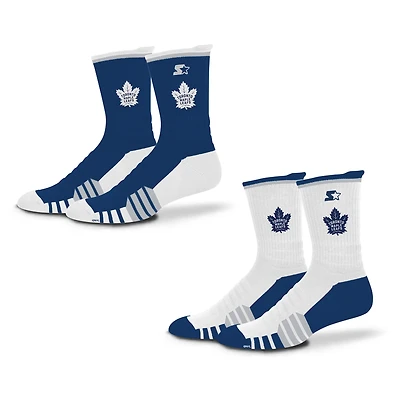 Unisex Starter  Blue/White Toronto Maple Leafs Breakaway Crew Sock 2 Pack