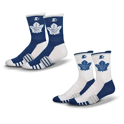 Unisex Starter  Blue/White Toronto Maple Leafs Breakaway Crew Sock 2 Pack