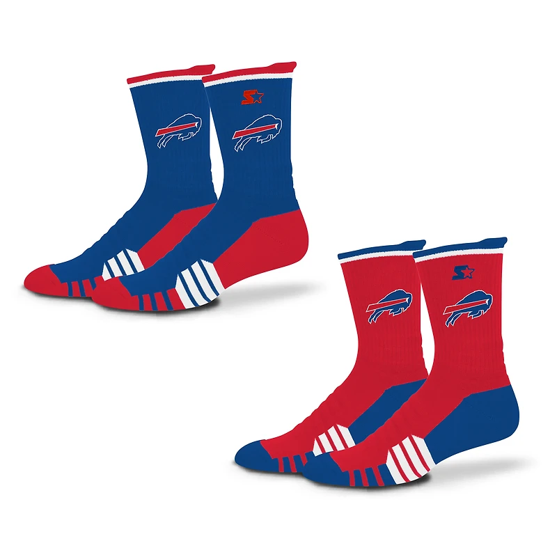 Unisex Starter  Royal/Red Buffalo Bills Breakaway Crew Sock 2 Pack