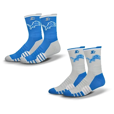 Unisex Starter  Blue/Silver Detroit Lions Breakaway Crew Sock 2 Pack