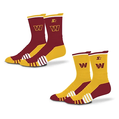 Unisex Starter  Burgundy/Gold Washington Commanders Breakaway Crew Sock 2 Pack