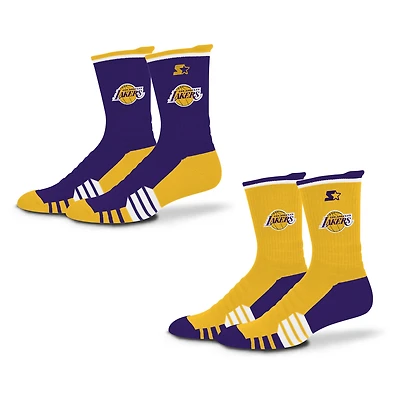 Unisex Starter  Purple/Gold Los Angeles Lakers Breakaway Crew Sock 2 Pack