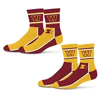 Unisex Starter  Burgundy/Gold Washington Commanders Double Color Block 2-Pack Mid-Crew Socks