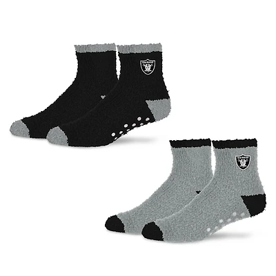 Women's Starter  Black/Silver Las Vegas Raiders Home and Away Cozy Socks 2 Pack