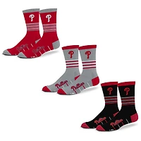 Unisex Starter  Philadelphia Phillies Stripe Zones Socks 3-Pack