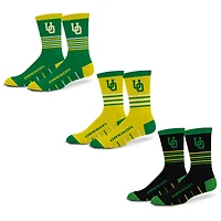 Unisex Starter  Oregon Ducks Stripe Zones Socks 3 Pack