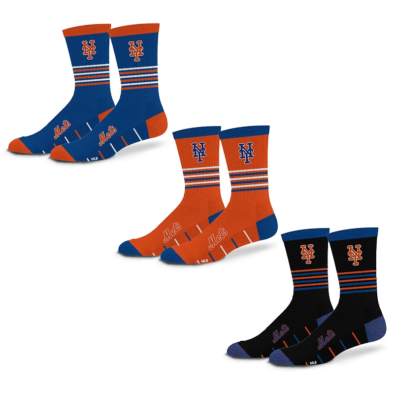 Unisex Starter  New York Mets Stripe Zones Socks 3 Pack