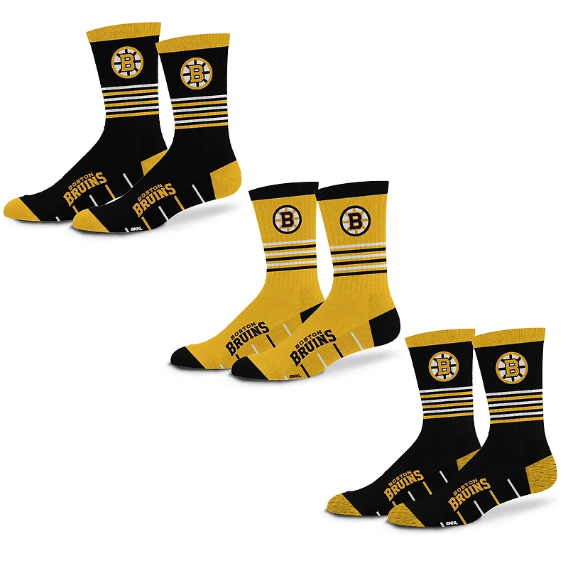 Unisex Starter  Boston Bruins Stripe Zones Socks 3 Pack