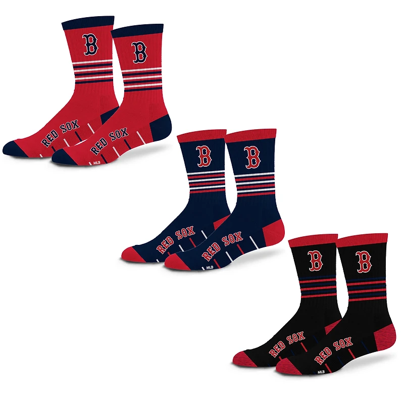 Unisex Starter  Boston Red Sox Stripe Zones Socks 3 Pack