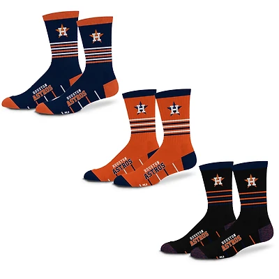 Unisex Starter  Houston Astros Stripe Zones Socks 3 Pack
