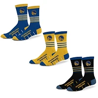 Unisex Starter  Golden State Warriors Stripe Zones Socks 3 Pack
