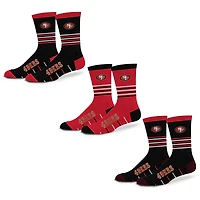 Unisex Starter  San Francisco 49ers Stripe Zones Socks 3 Pack
