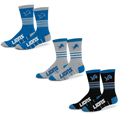 Unisex Starter  Detroit Lions Stripe Zones Socks 3 Pack