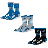 Unisex Starter  Detroit Lions Stripe Zones Socks 3 Pack