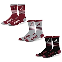 Unisex Starter  Alabama Crimson Tide Stripe Zones Socks 3 Pack