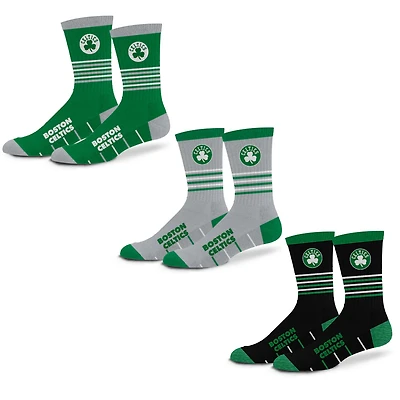 Unisex Starter  Boston Celtics Stripe Zones Socks 3 Pack