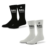 Unisex Starter  Black/White Dallas Cowboys Assist Socks 2 Pack