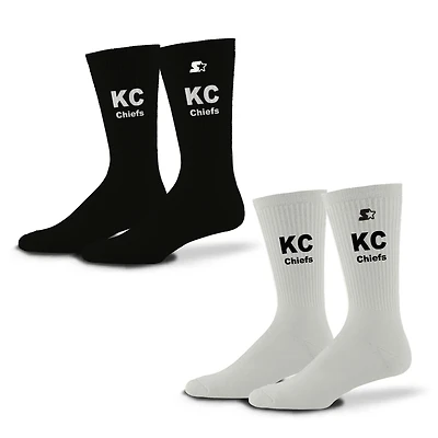 Unisex Starter  Black/White Kansas City Chiefs Assist Socks 2 Pack