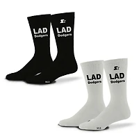 Unisex Starter  Black/White Los Angeles Dodgers Assist Socks 2 Pack