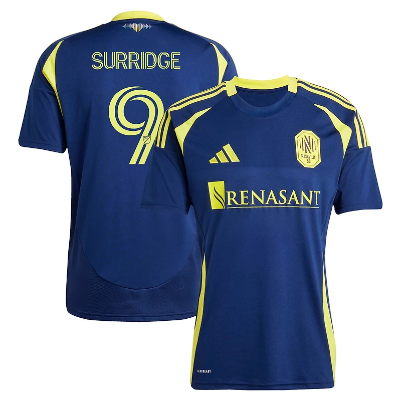 Men's adidas Sam Surridge Navy Nashville SC 2025 The Heart of Nashville Kit Replica Player Jersey