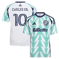 Youth adidas Carles Gil White New England Revolution 2025 Eastern White Pine x Flag of New England Replica Player Jersey