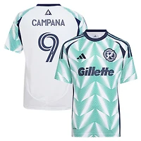 Youth adidas Leonardo Campana White New England Revolution 2025 Eastern White Pine x Flag of New England Replica Player Jersey