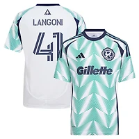 Youth adidas Luca Langoni White New England Revolution 2025 Eastern White Pine x Flag of New England Replica Player Jersey