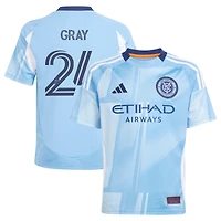 Youth adidas Tayvon Gray Light Blue New York City FC 2025 The Excelsior Kit Replica Player Jersey