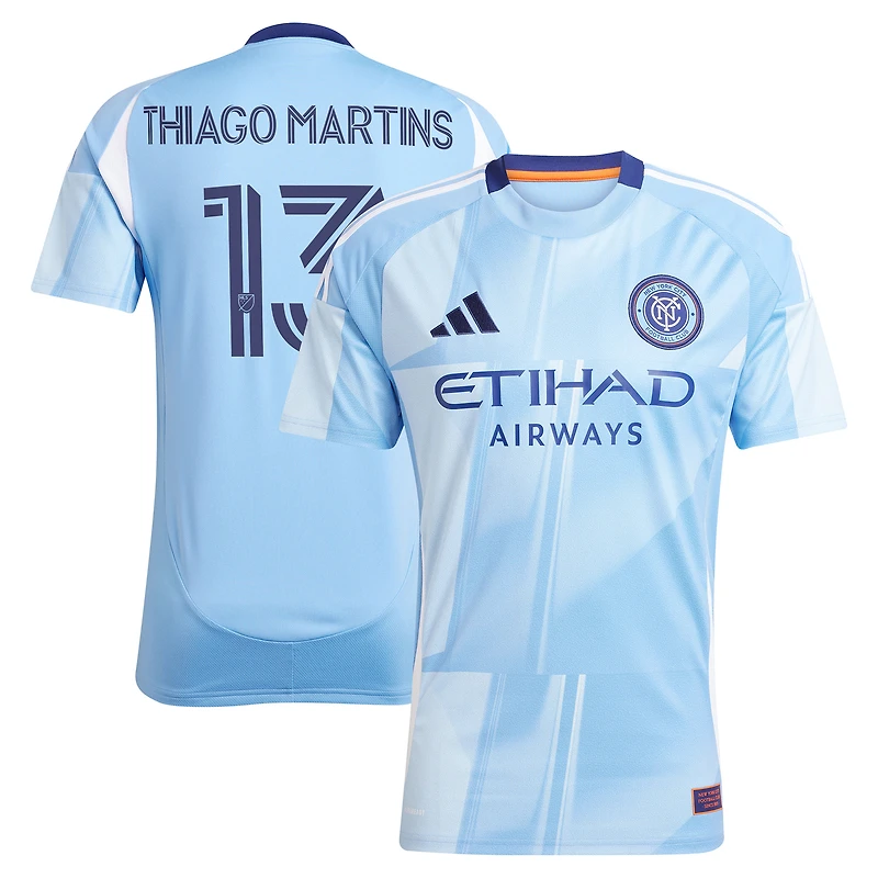 Men's adidas Thiago Martins Light Blue New York City FC 2025 The Excelsior Kit Replica Player Jersey