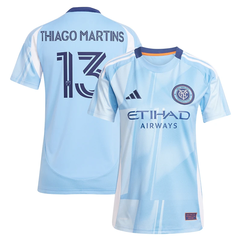 Women's adidas Thiago Martins Light Blue New York City FC 2025 The Excelsior Kit Replica Player Jersey
