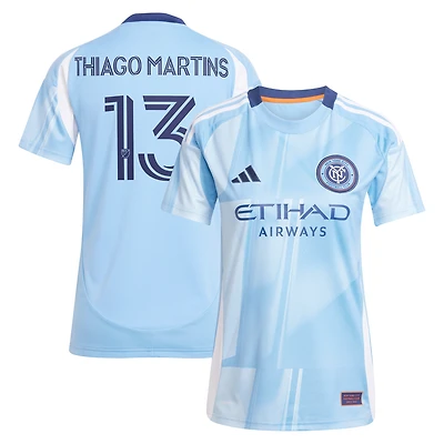 Women's adidas Thiago Martins Light Blue New York City FC 2025 The Excelsior Kit Replica Player Jersey