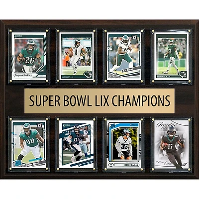 Philadelphia Eagles Super Bowl LIX Champions 12" x 15" Eight-Card Plaque