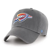 Men's '47  Charcoal Oklahoma City Thunder Core Logo Clean Up Adjustable Hat