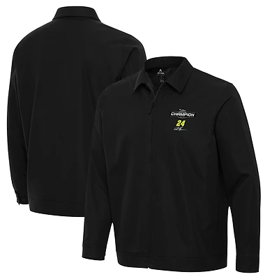 Men's Antigua  Black William Byron 2025 Daytona 500 Champion Pivot Full-Zip Jacket