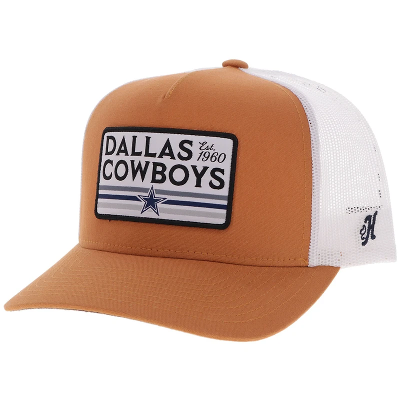 Men's HOOey  Tan Dallas Cowboys Two-Tone Patch Trucker Adjustable Hat